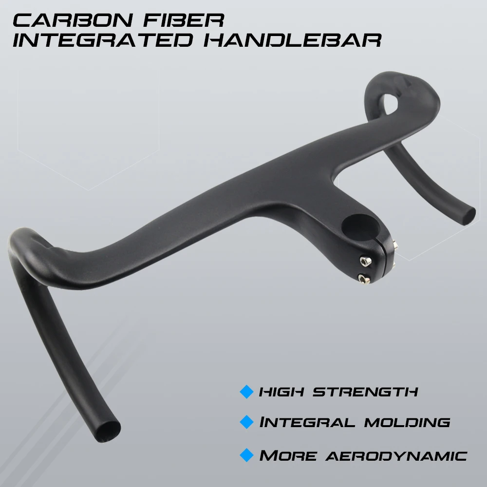 Full Carbon Fiber  handlebars Integrated Carbon  Road Bike Stem 28.6mm NO LOGO UD Matte  Bicycle Parts Drop Bar Accessories