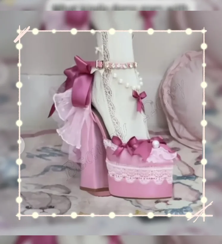 Escarpins à lacets avec nœud papillon noir et blanc, chaussures à plateforme de Style Prinese pour femmes, talons hauts, chaussures de soirée, Zapatos Para Mujere