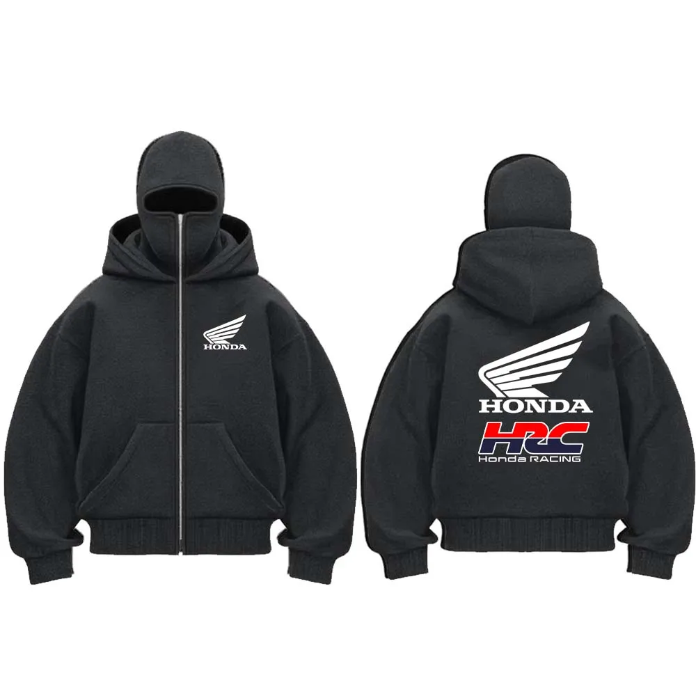 Honda HRC гоночная команда мотоциклов соревнования спортивная мода маска с капюшоном на молнии ветрозащитная молния спортивная куртка на открытом воздухе пальто Honda HRC гоночная команда мотоциклов соревнования спортивная мода маска с капюшоном на молнии ветрозащитная молния спортивная куртка на открытом воздухе пальто