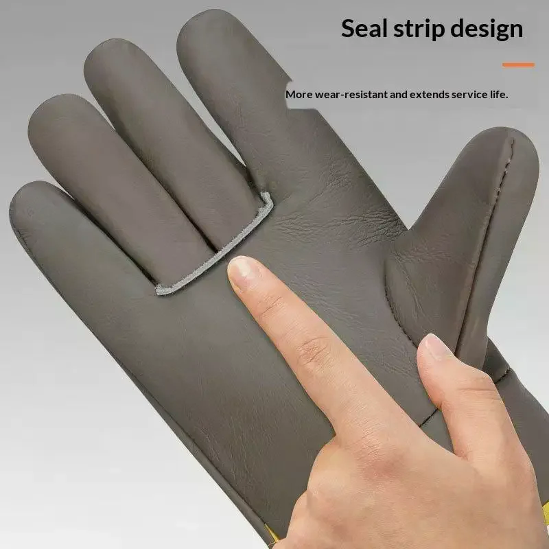 /&/1 Pair Work Gloves Leather Workers Work Welding Safety Protection Garden Sports Motorcycle Driver Wear-resistant Gloves