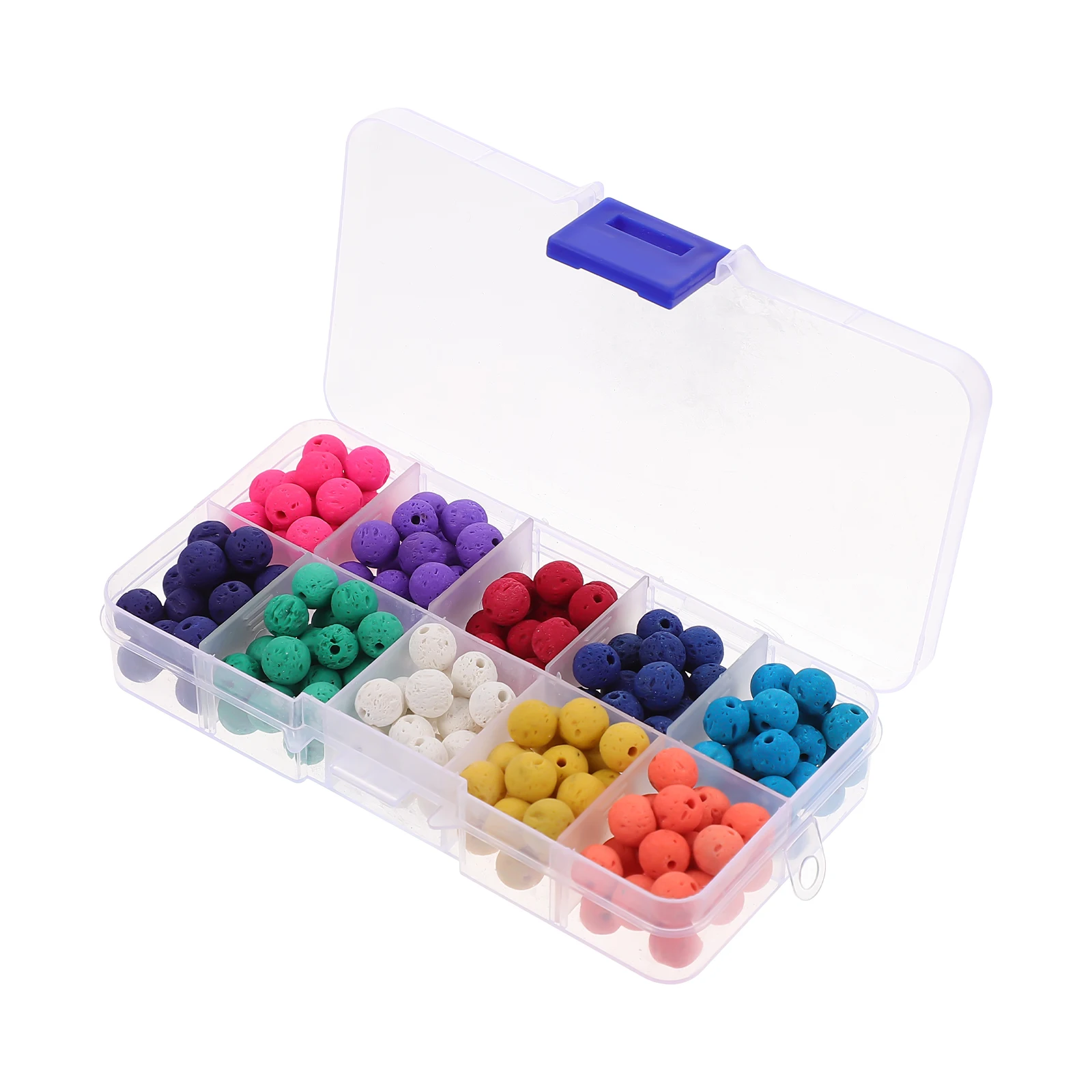 200 szt. Koraliki z kamienia wulkanicznego, kolorowe, z dużym otworem, wysokiej jakości, do wyrobu biżuterii, bransoletek, rękodzieła DIY, wielokolorowe zawieszki.