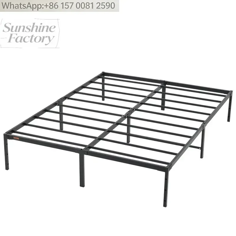 14 Inch Queen Metal Bed Frame Platform, No Box Spring Needed, 1500 Lbs Loading Capacity Embedded Heavy Mattress