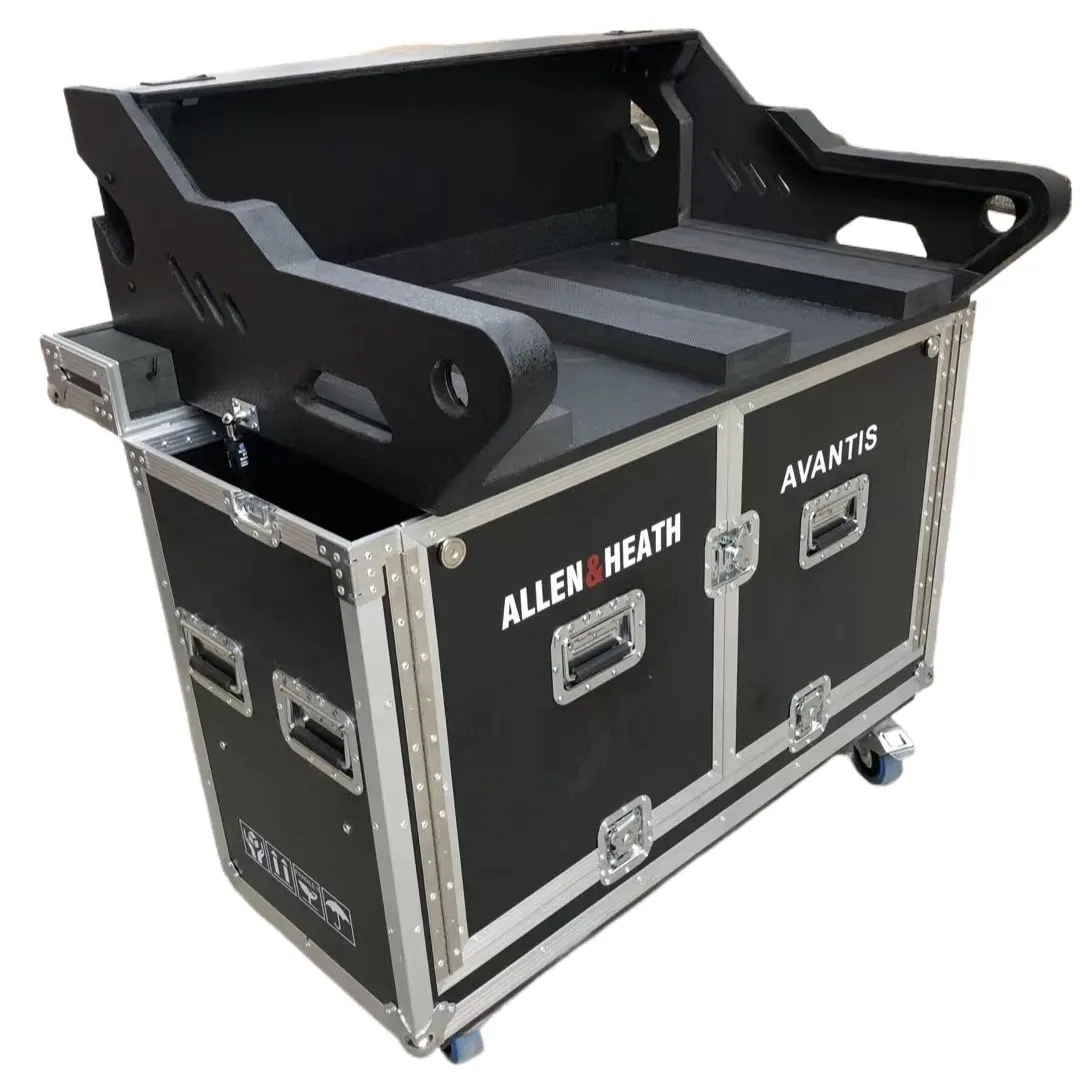 AVANTIS mixing console hydraulic flight case, four-wheel shockproof and rainproof transport thickened and reinforced cabinet