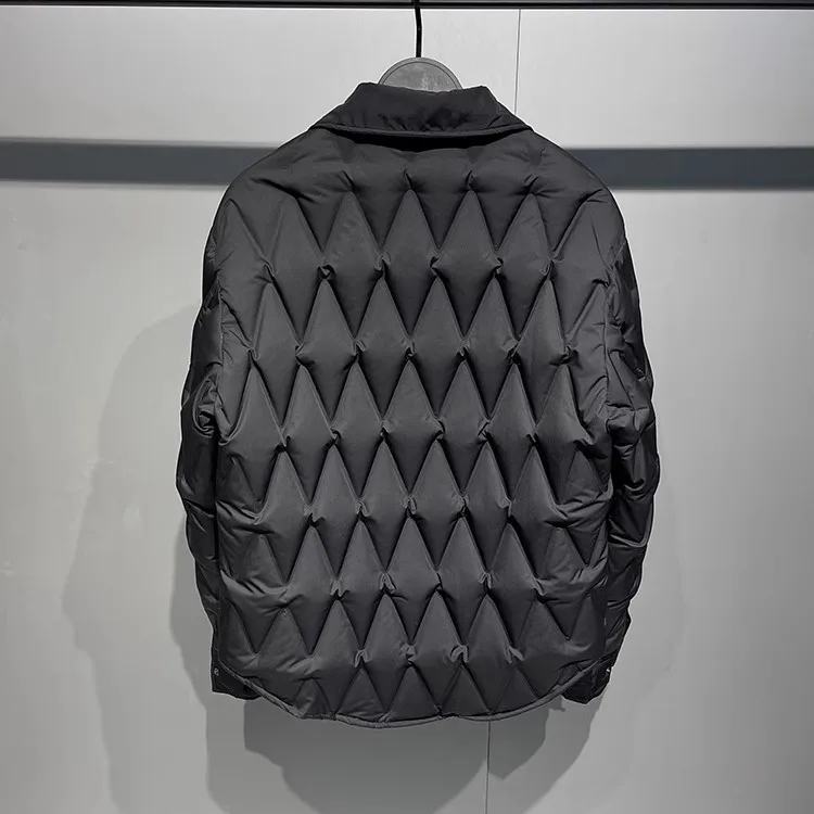 التصميم الأصلي خفيف الوزن من Jaet العلامة التجارية العصرية 2023 الشتاء بدوره إلى أسفل طوق ملابس العمل الماس عارضة Du down irt Jac... #3