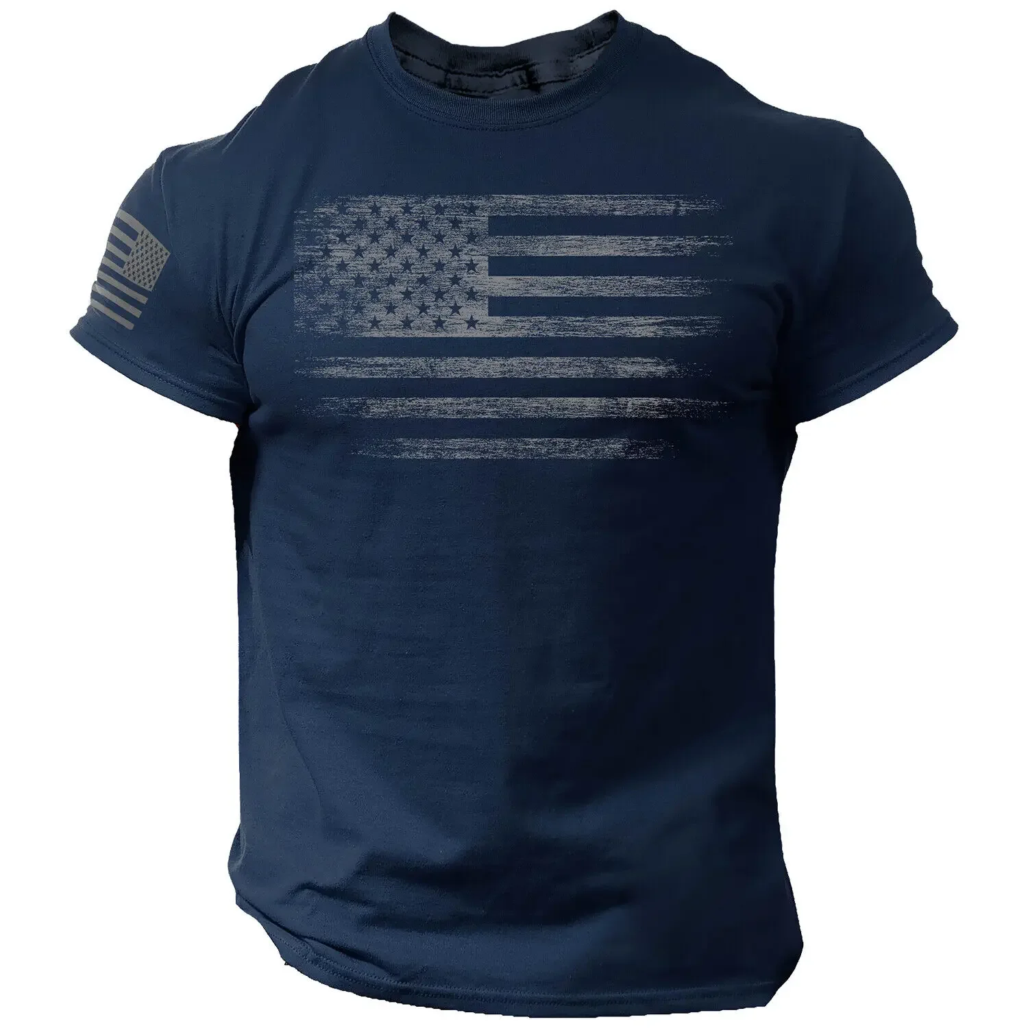 2024 nowa T-shirt męski na siłownię z nadrukiem 3d koszulka z flagą USA Oversized Casual z krótkim rękawem letnia odzież sportowa koszulka męska