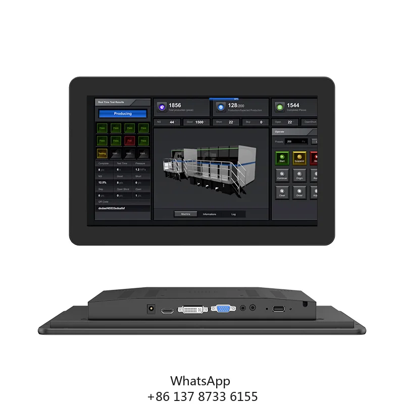 New Waterproof Industrial Monitor 7-27inch 16:9 Widescreen LCD 10 Point Capacitive Touchscreen 1280x800 350 Nits Brightness