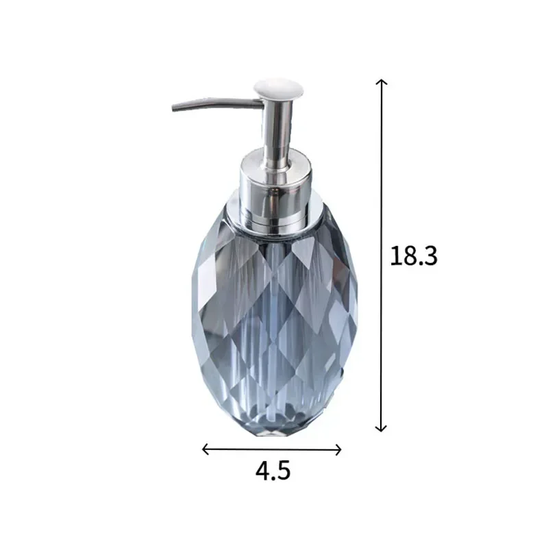 Light Luxury Crystal Transparent Soap Bottle Push Type Glass Shampoo Bottle Soap Dispenser Household Bathroom Accessories