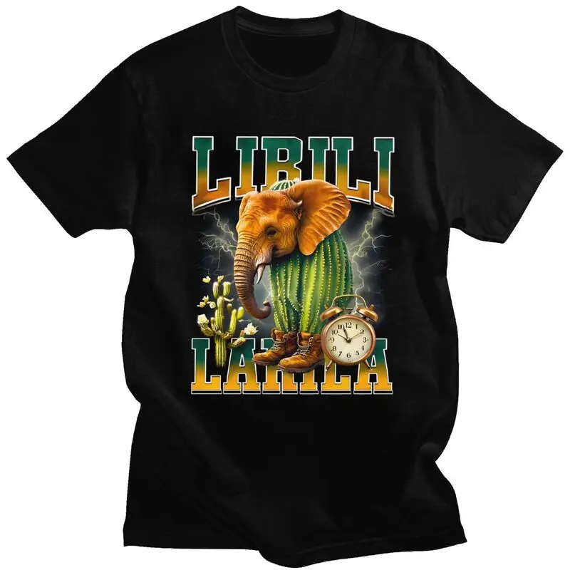 男性イタリア Brainrot Lirili Larila デザイン T シャツ綿 100% Colthing ファッションカジュアルデザイングラフィック Tシャツシャツ