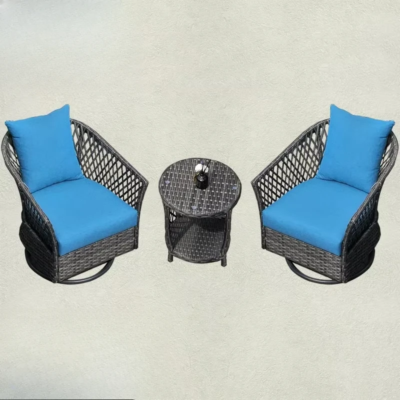 

Homestay balcony terrace waterproof three-piece set garden courtyard outdoor leisure wicker chair hotel