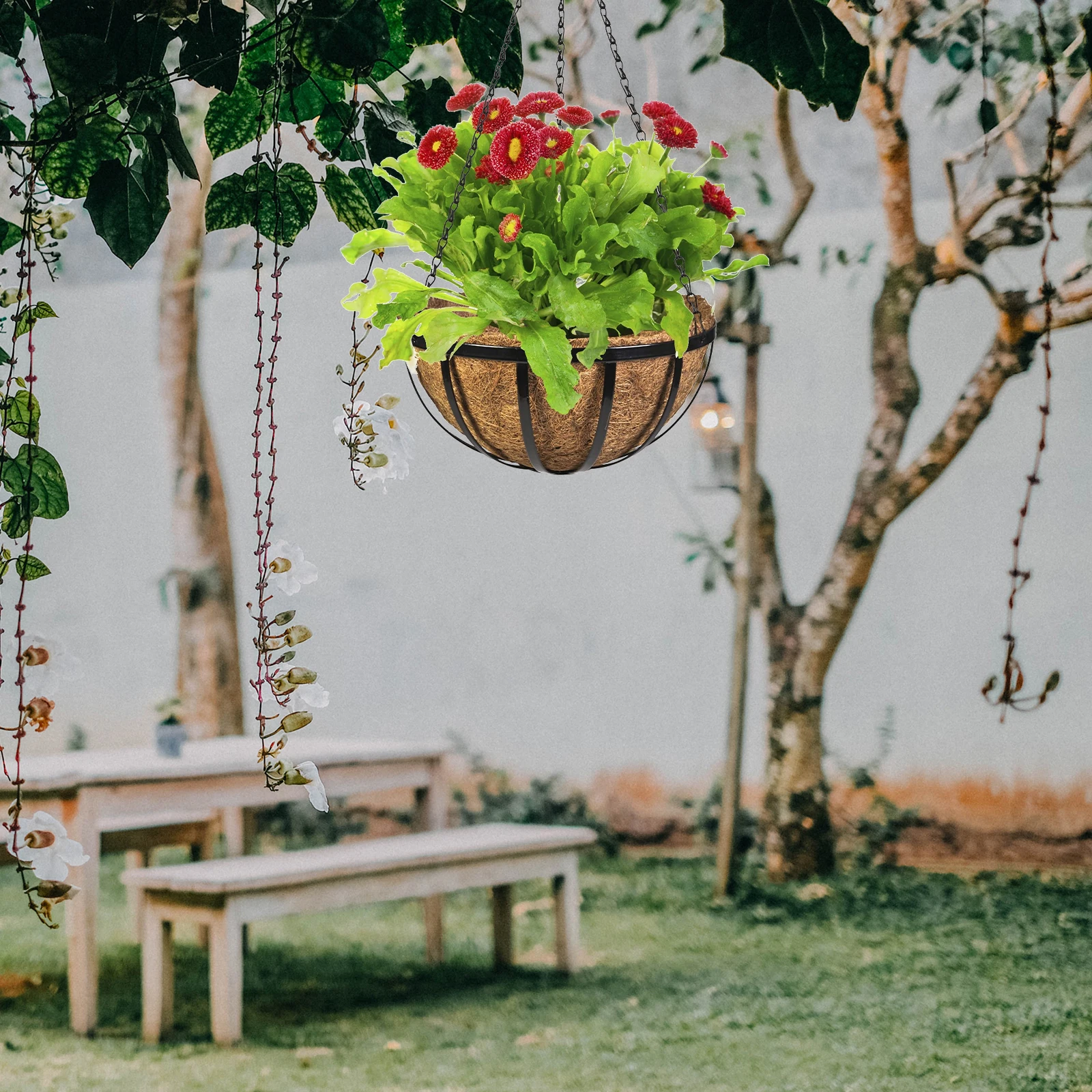 

Coconut Fiber Liner Non woven Coir Mat Hemispherical Planter Basket Outdoor Household Replacement Decorative Water