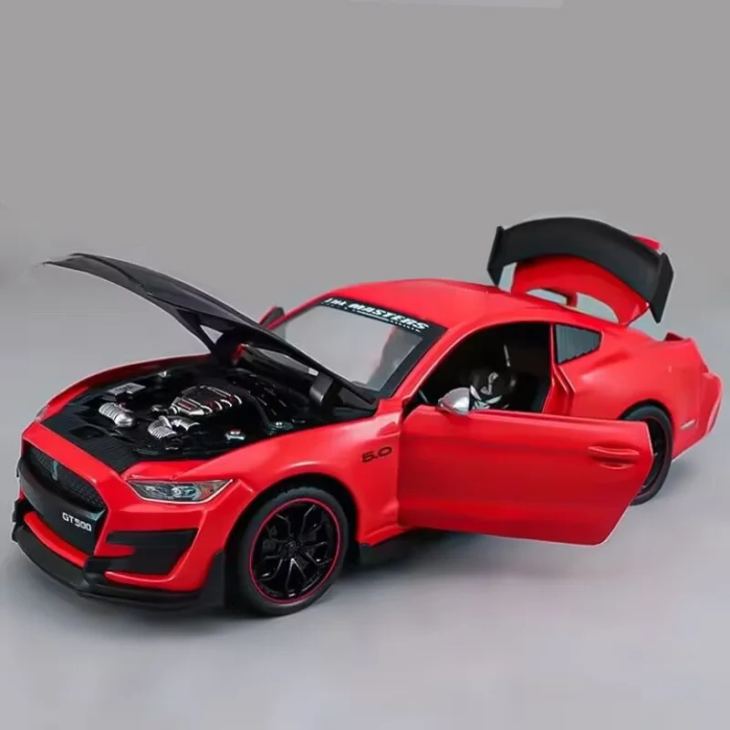 1:24 Mustang GT Viper Shelby GT500 Alloy Sports Car Model Diecasts Metal Racing Vehicles Car Model Sound and Light Kids Toy Gift
