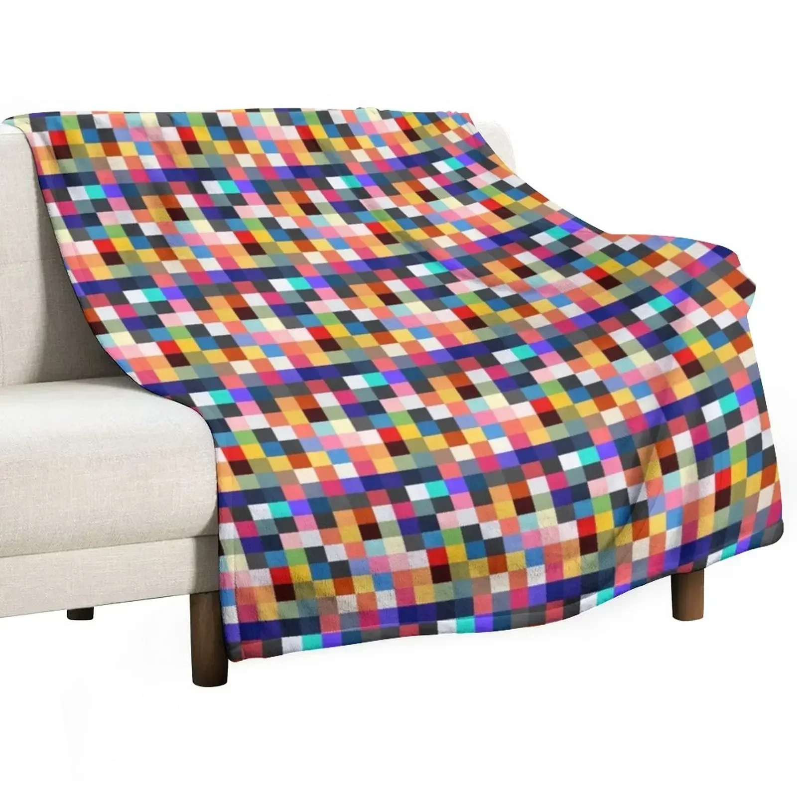 Pixel TV pattern, pixle art Throw Blanket Soft Plaid Sofa Quilt Blankets