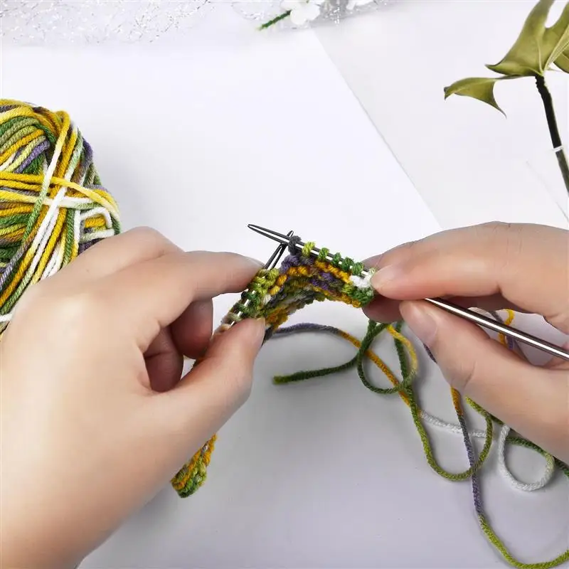 

5PCS 20CM Stainless Steel Knitting Needles Set Tool 2-5MM Double Pointed Straight Knitting Needles for Sweaters Knitting Project