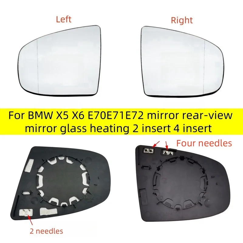 

For BMW X5 X6 E70E71E72 mirror rear-view mirror glass heating 2 insert 4 insert Car Left/Right Side Heated Mirror Glass