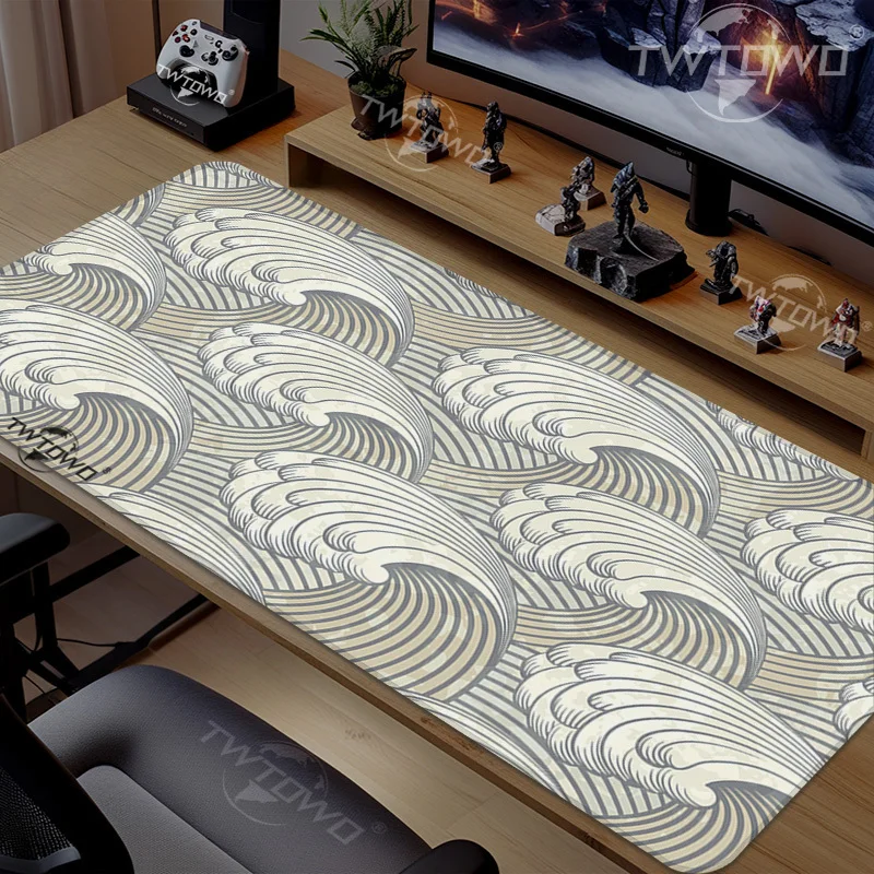 Mouse Pad Wavy Lines Gaming printon demand Custom New Large HD Mousepad XXL Mouse Mat Non-Slip Natural Rubber Soft