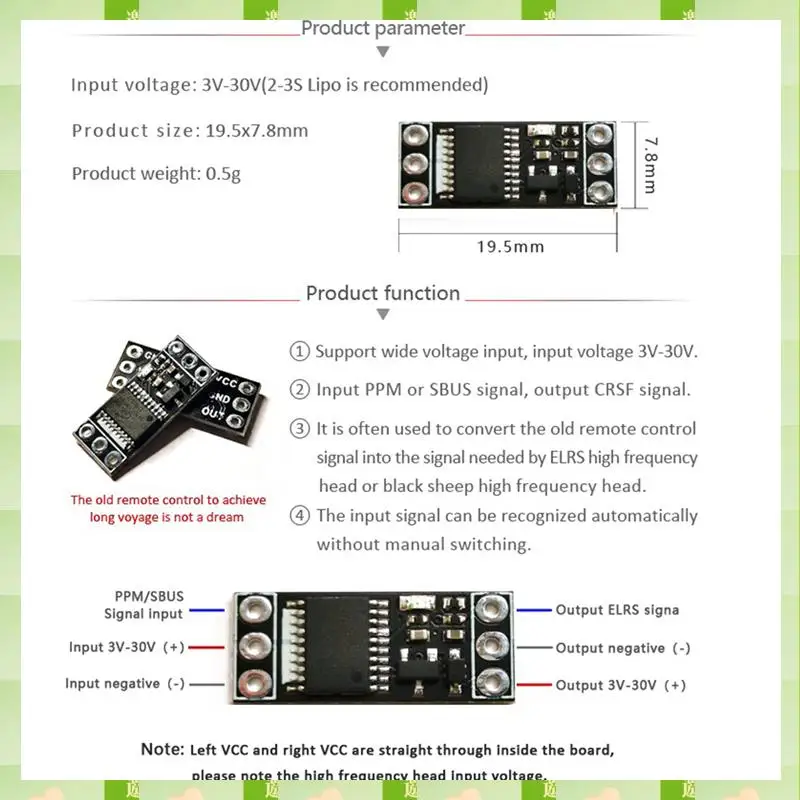Module 2025 CR1 PPM/SBUS vers ELRS CRSF, carte adaptateur PCB pour transmetteur AT9S FLYSKY WLFY MC, Module CR1 PPM/SBUS vers