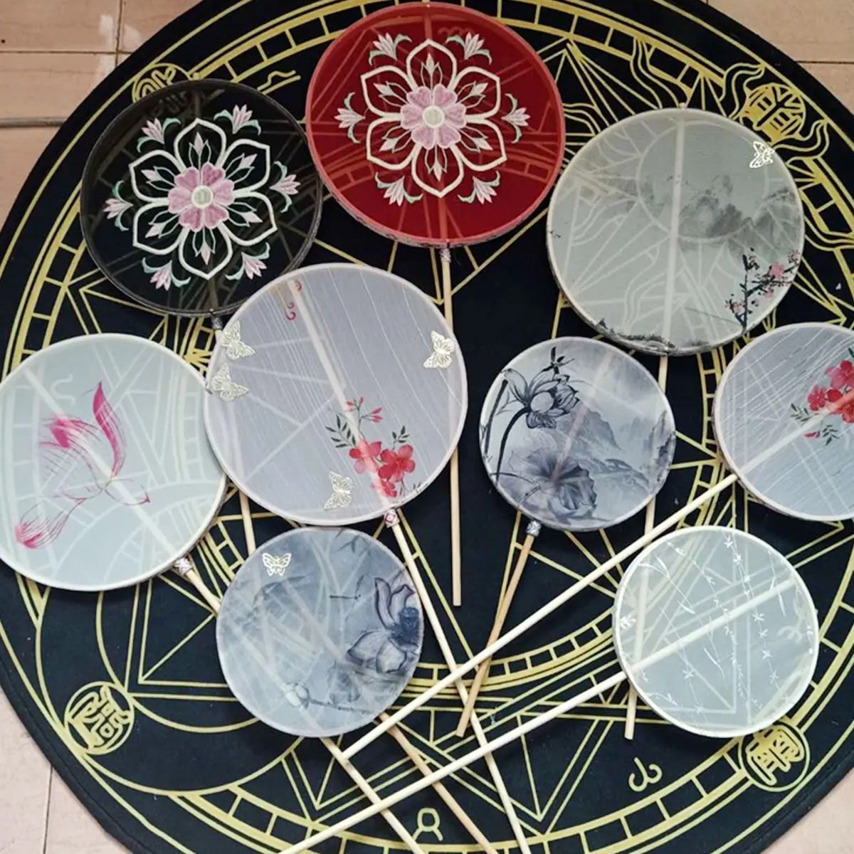 

Macrame Bamboo Circle Decoration Round Fan Frame for Project Wreath Child Decorative Home Accessories