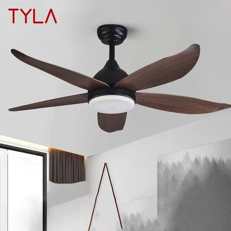 

TYLA Nordic LED Fan Light Modern Minimalism Restaurant Living Room Study Ceiling Fan Light Remote Electric Fan Light