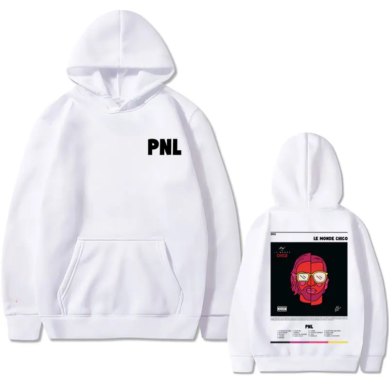 French Rapper PNL Le Monde Chico Album Print Hoodie Men Women Hip Hop Casual Oversized Sweatshirt Men\'s Gothic Vintage Hoodies