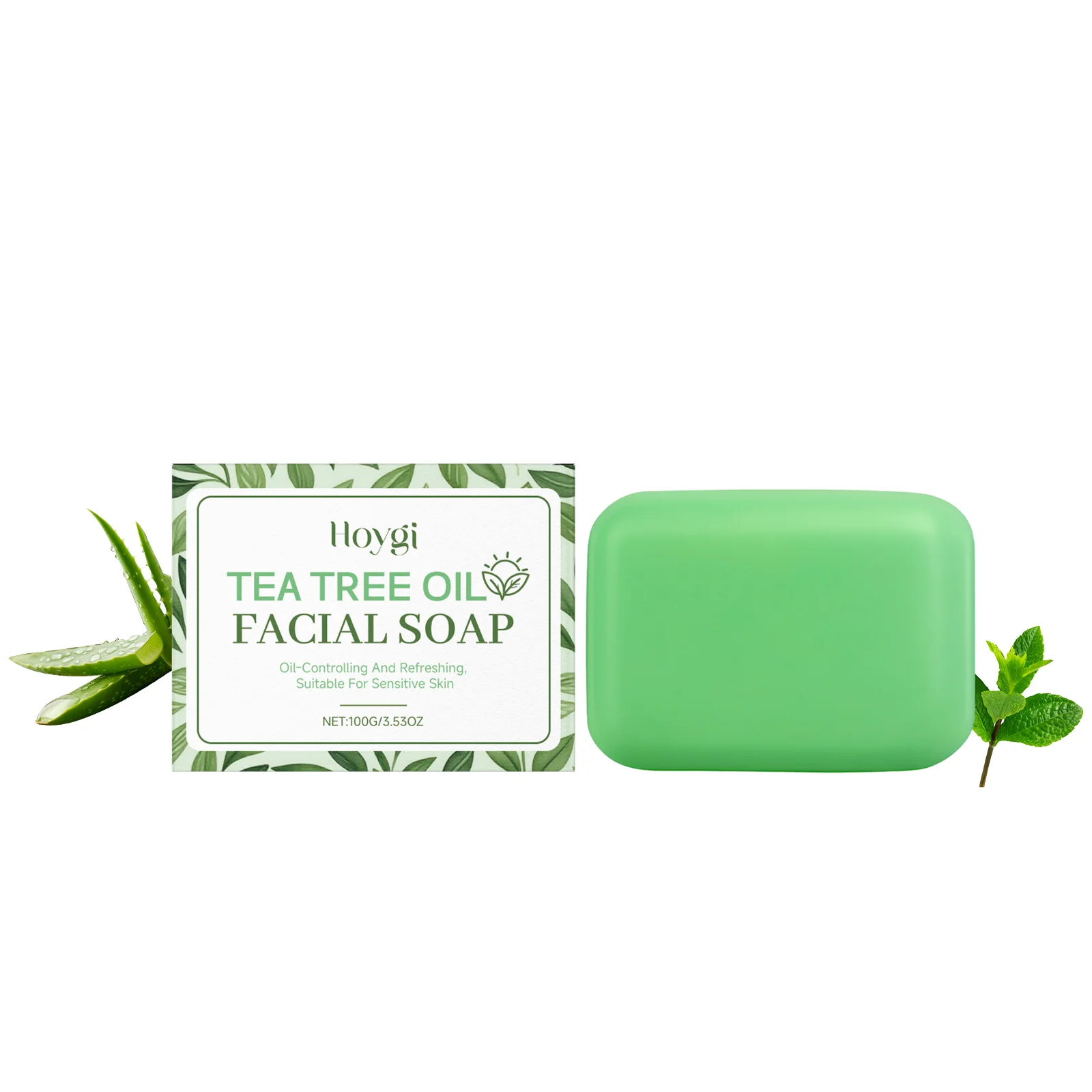 

Hoygi Tea Tree Oil Facial Cleansing Soap Gently Cleanses The Facial Skin, Providing A Refreshing, Comfortable And Non-Tight Sensation. It Is A Refreshing Skin Care Soap