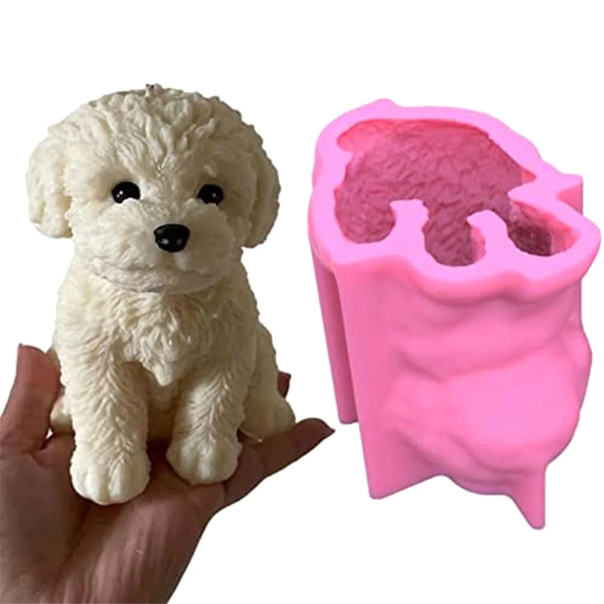 Dog Mold,3D Dog Silicone Candle Mold Cute Puppy Soap Mold Handmade , DIY Home Ornaments Decorations