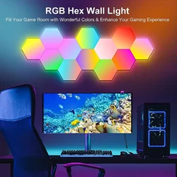 1pcs Hexagonal touch LED wall light, neutral white light, night light touch, convenient to use, energy-saving