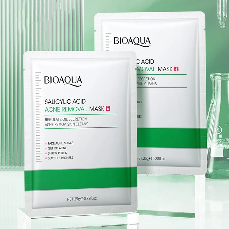 5/10pcs BIOAQUA Salicylic Acid Acne Removing facial mask Acne Treatment Moisturizing Brightening skincare Face Mask Skin Care