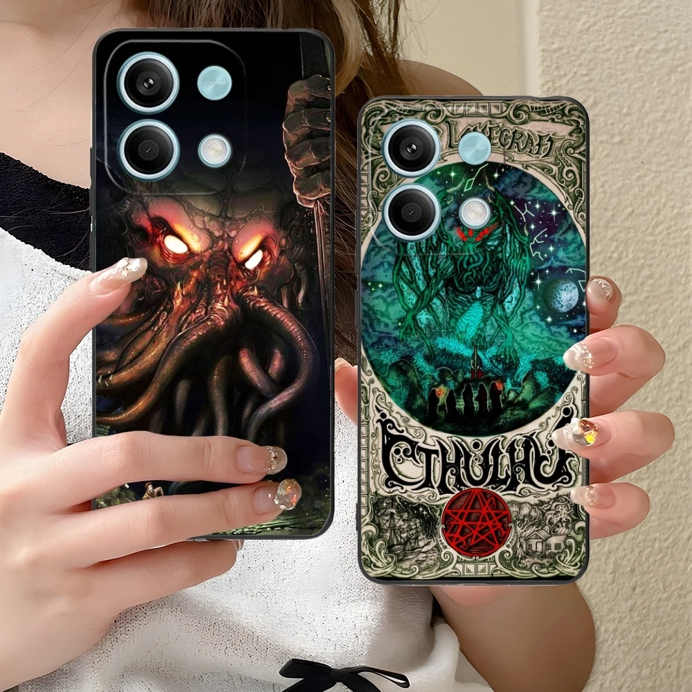 Myth Cthulhu Mobile Cell Phone Case for Xiaomi Redmi 14 13 13C 12 12C 10 10C A1 A2 A3 Plus 5G Black Soft Phone Cover Shell