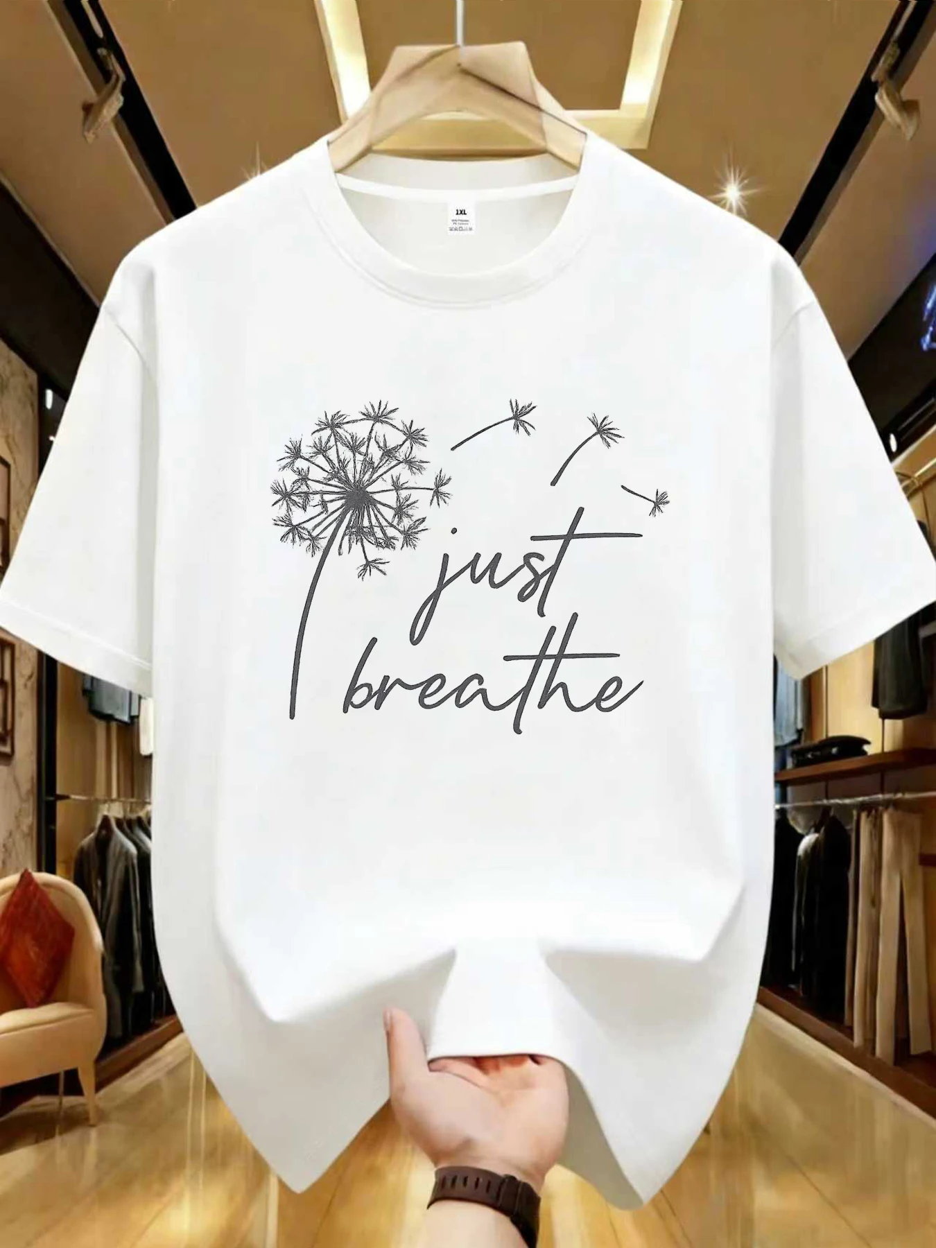 

【WDS01484】Женская футболка с круглым вырезом и принтом одуванчиков, больших размеров, летняя, повседневная, с короткими рукавами, универсальная, в уличном стиле