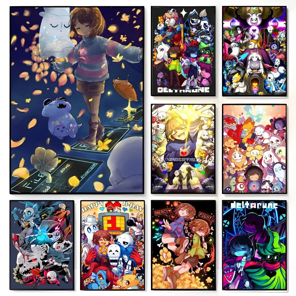 Pixel Game U-Undertale Poster American Film Mural Home Childrens Room Wall Decor Print