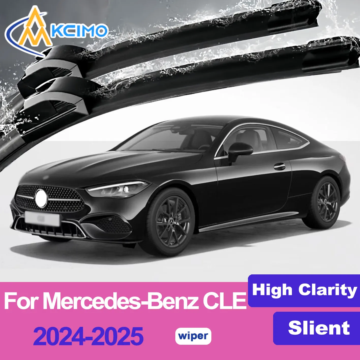 

2 Pack Silent Beam Wiper Blades For Mercedes-Benz CLE 2024-2025 Noiseless All-Weather Design Windshield Rain Brush Accessories