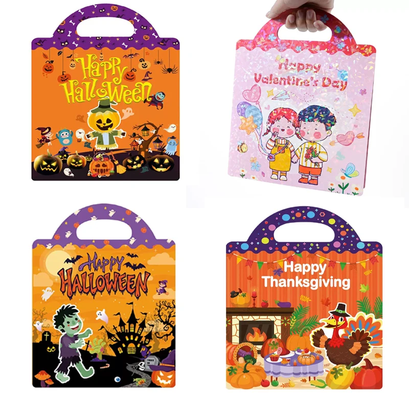 Frühkindliche Bildungsszene, Festival-Stickerbuch für Kinder, Fokuskultivierung, ruhiges Puzzle, kognitives Lernwerkzeug
