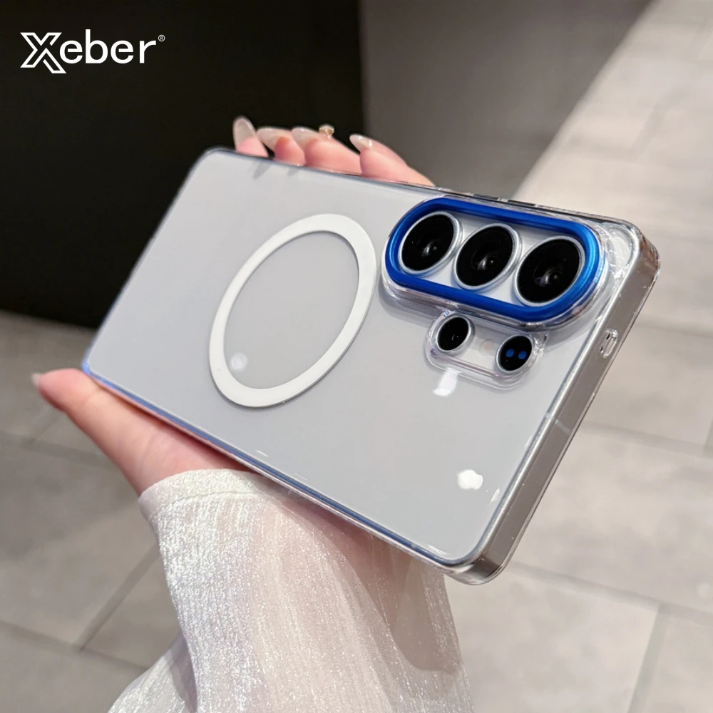 Transparent Acrylic For Magsafe Mganetic Case For Samsung Galaxy S26 Ultra S26 Plus Metal Lens Wireless Charge Shockproof Cover