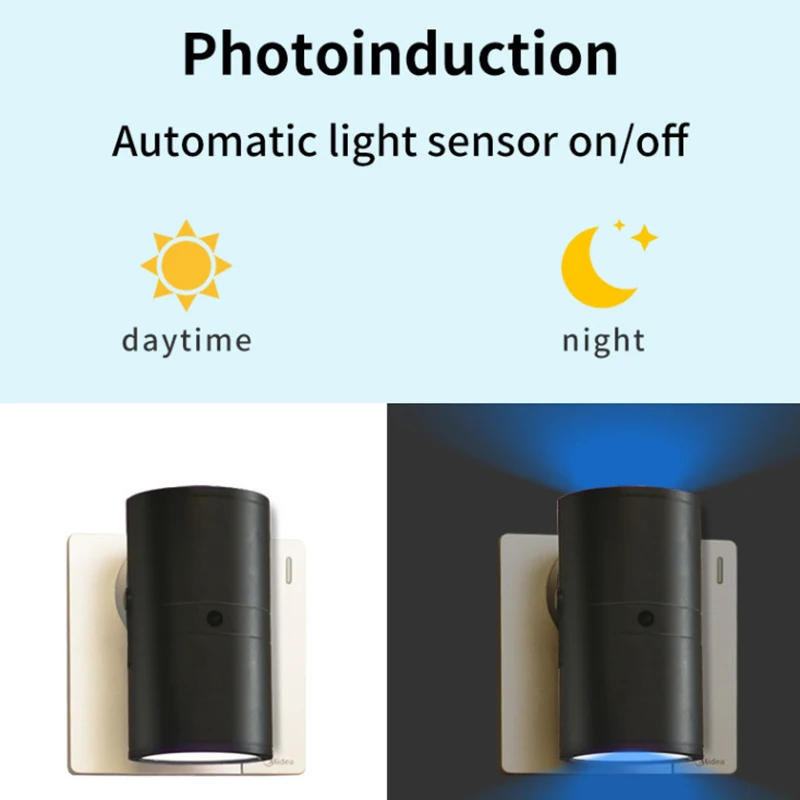 Luz LED nocturna cilíndrica, lámpara de pared moderna con enchufe, Sensor de brillo ajustable, luces nocturnas regulables para pasillo y dormitorio