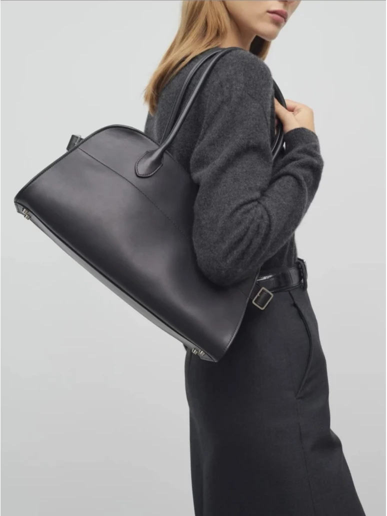 Margaux Saddle Leather Shoulder Bag 12 Long Handle Single Shoulder Handbag Commuter Bag Cowhide Underarm Bag Fashionable Tote