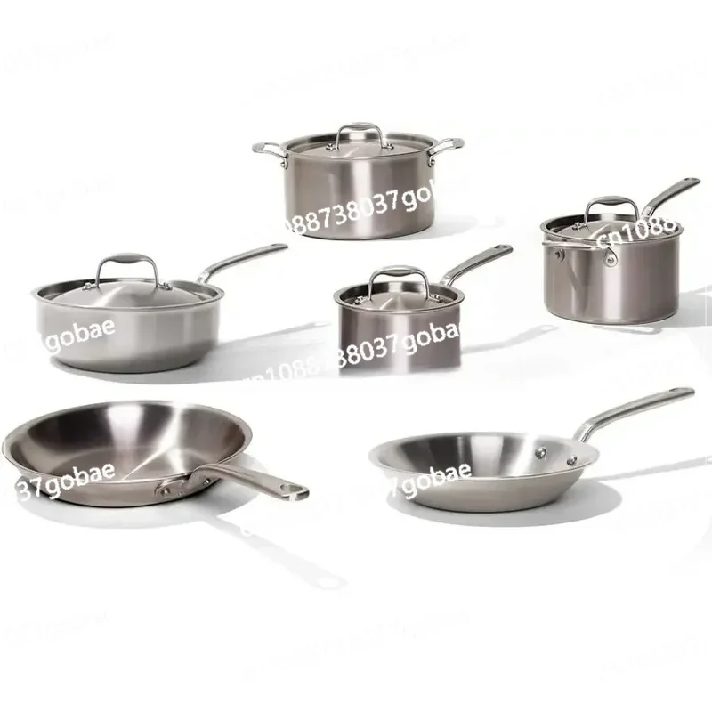 In Cookware - 10 Piece Pot and Pan Set - 5 Ply Clad - Includes Stainless Steel Frying Pans, Saucepans, Sauc Made