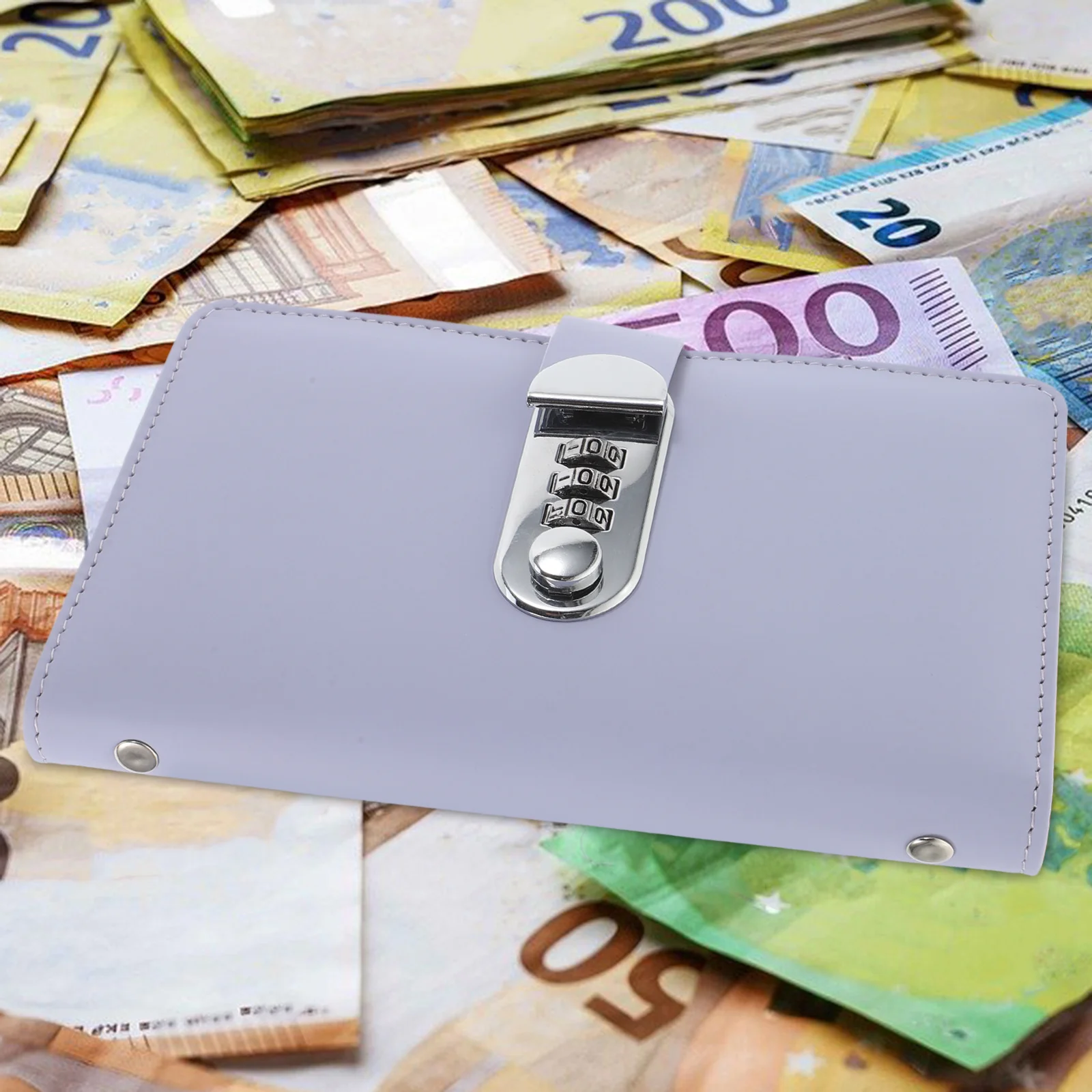 Carpeta de ahorro de efectivo con cerradura, organizador de presupuesto impermeable de gran capacidad, almacenamiento de doble cara para ahorrar dinero