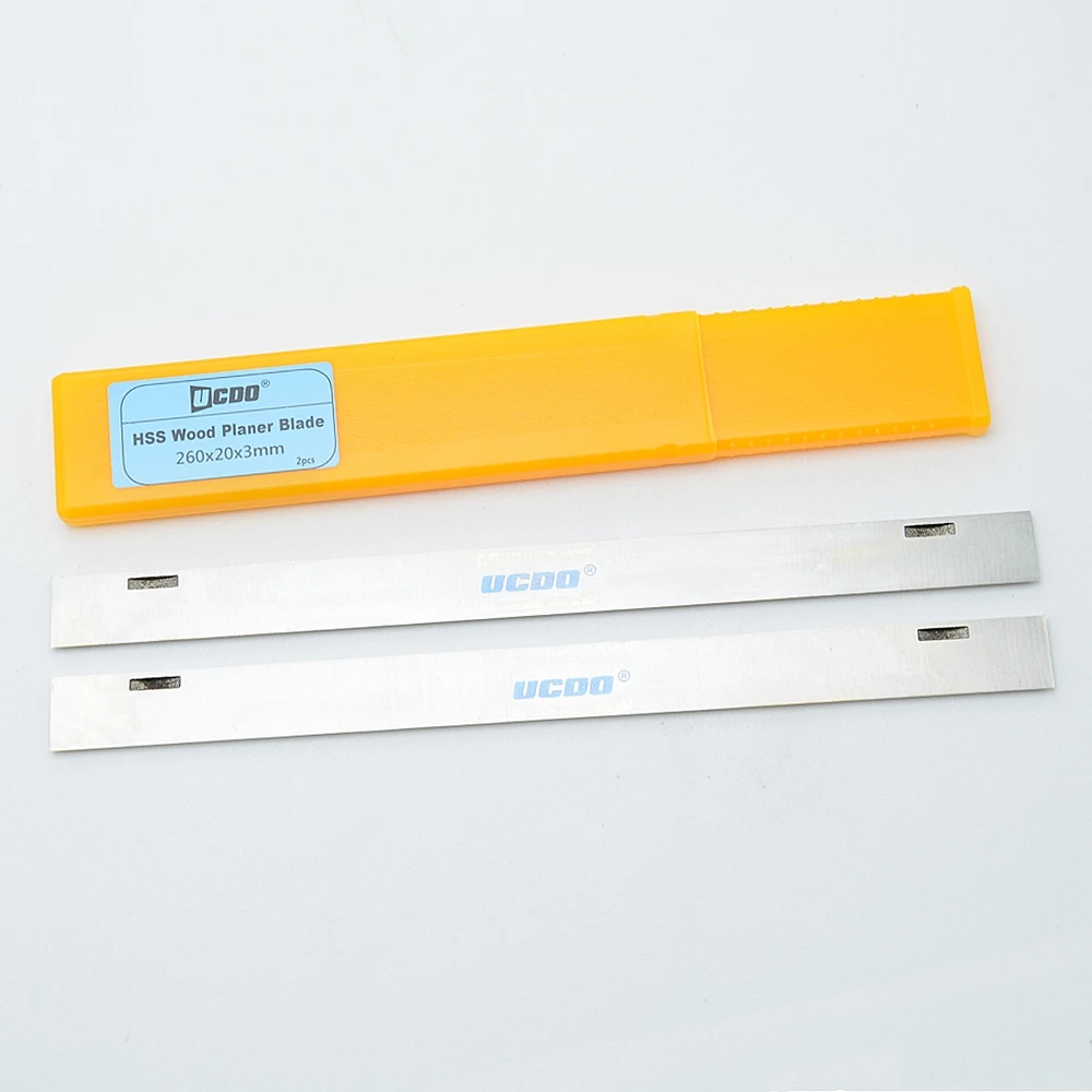 UCDO HSS Planer Blades Dewalt 260x20x3mm 2pcs Thickness Planer Knives for DeWalt DW50 Dewalt D27300 Electric Planer  Accessories