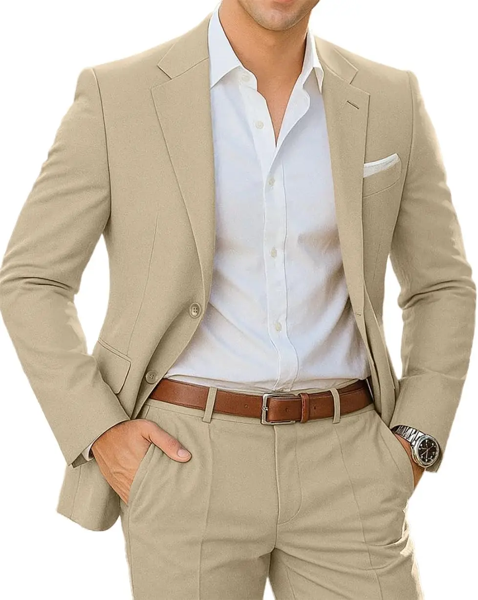 

Men's Suits Slim Fit 2 Piece Wedding Suits for Men Tuxedo Set Blazer Dress Pants Mens Formal Suit for Business Prom