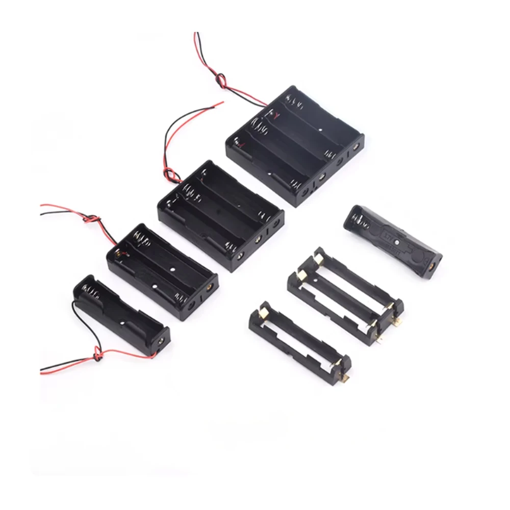 5pcs 18650 Battery Box 1/2/3/4 Sections Parallel Series Connection With Wire DIY Battery Holder Storage Cases