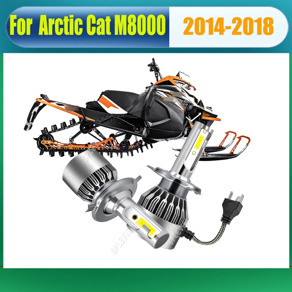 

9003 H4 LED Headlight - advanced LED chip providing an impressive 4500 lumens Fits For Arctic Cat M8000 2014 2015 2016 2017 2018