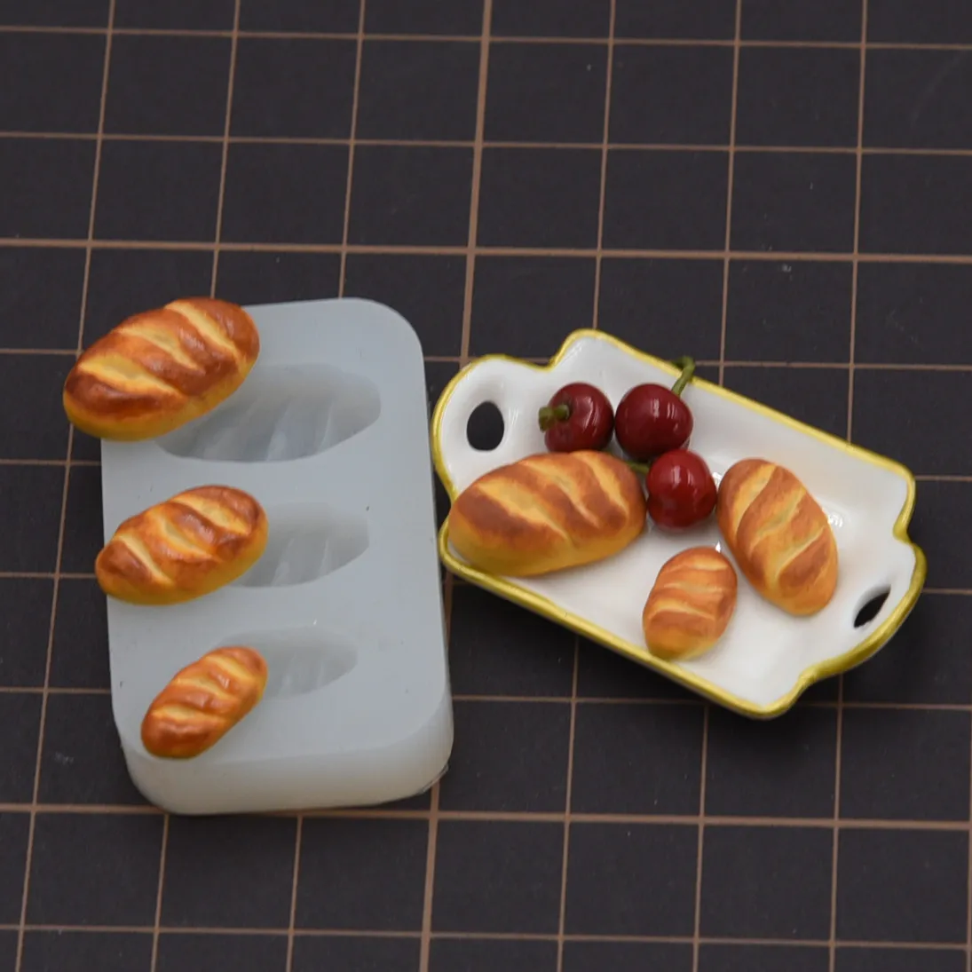 Cute Miniature Bread Silicone Molds Resin Clay DIY Molds