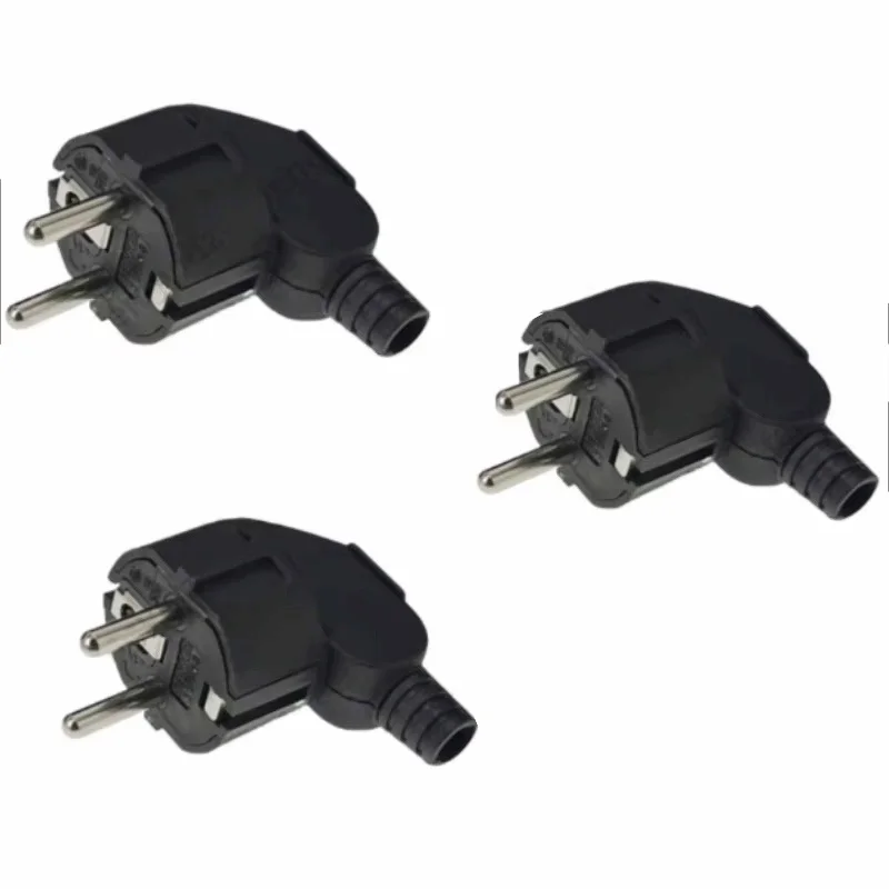 EU Plug Adapter 250V Male Replacement Outlets Rewireable Socket Electeic Socket 4.8mm Euro Connector For Power Extension Cable