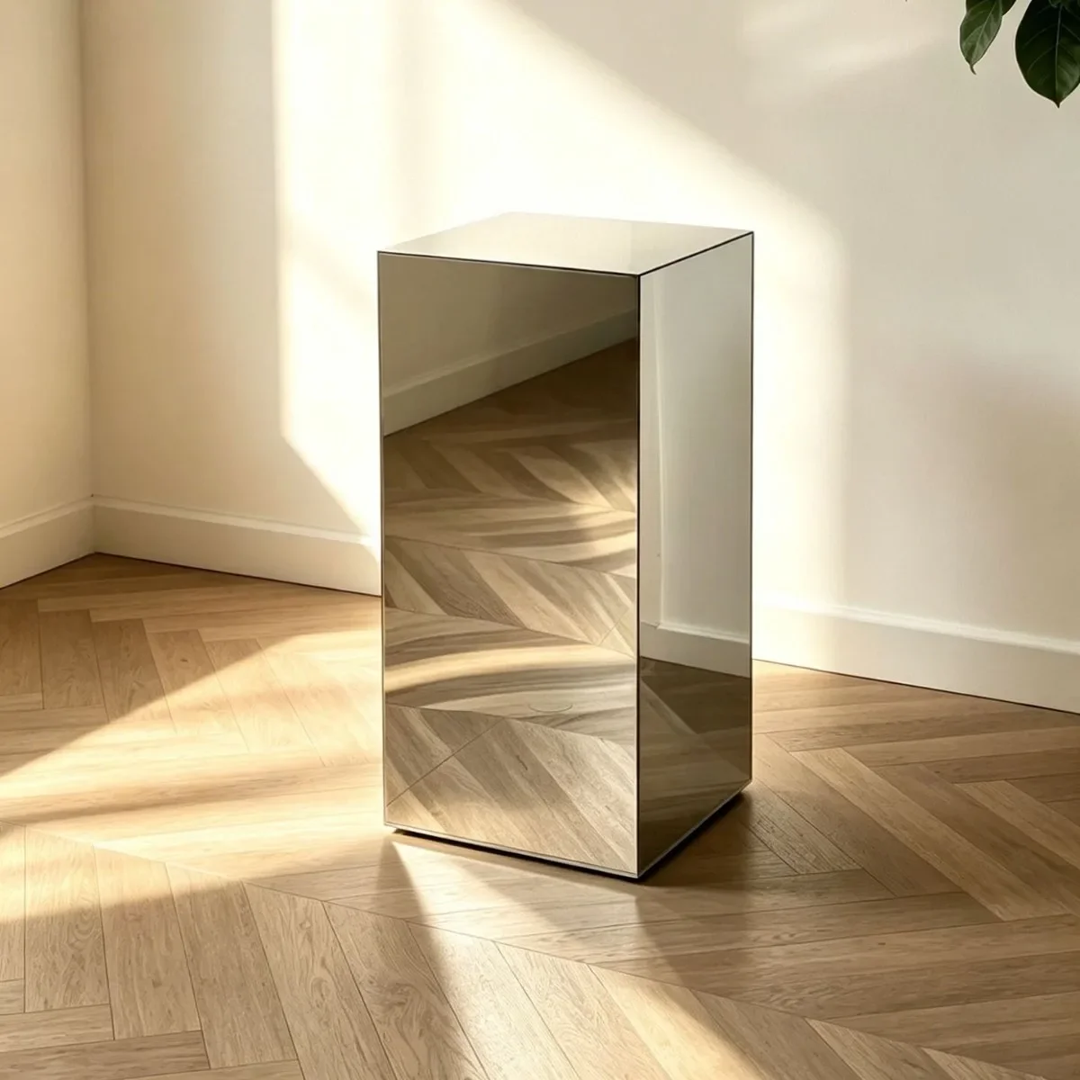 Mirror acrylic square coffee table sidetable simple light luxury bedsidetable art decoration ornament photography shooting pro
