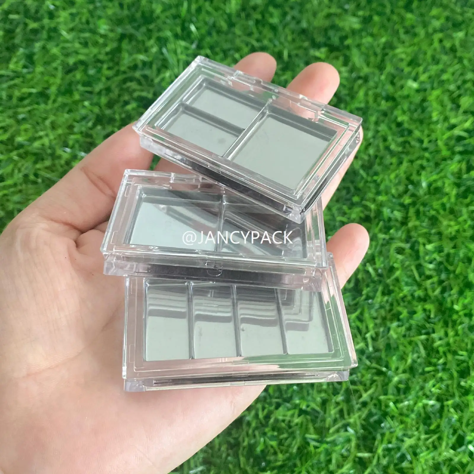 Full Transparent Concealer Highlighter Eyeshadow Box with Magnet Plate Pressure Powder Palette Lipstick Lip Mud Case