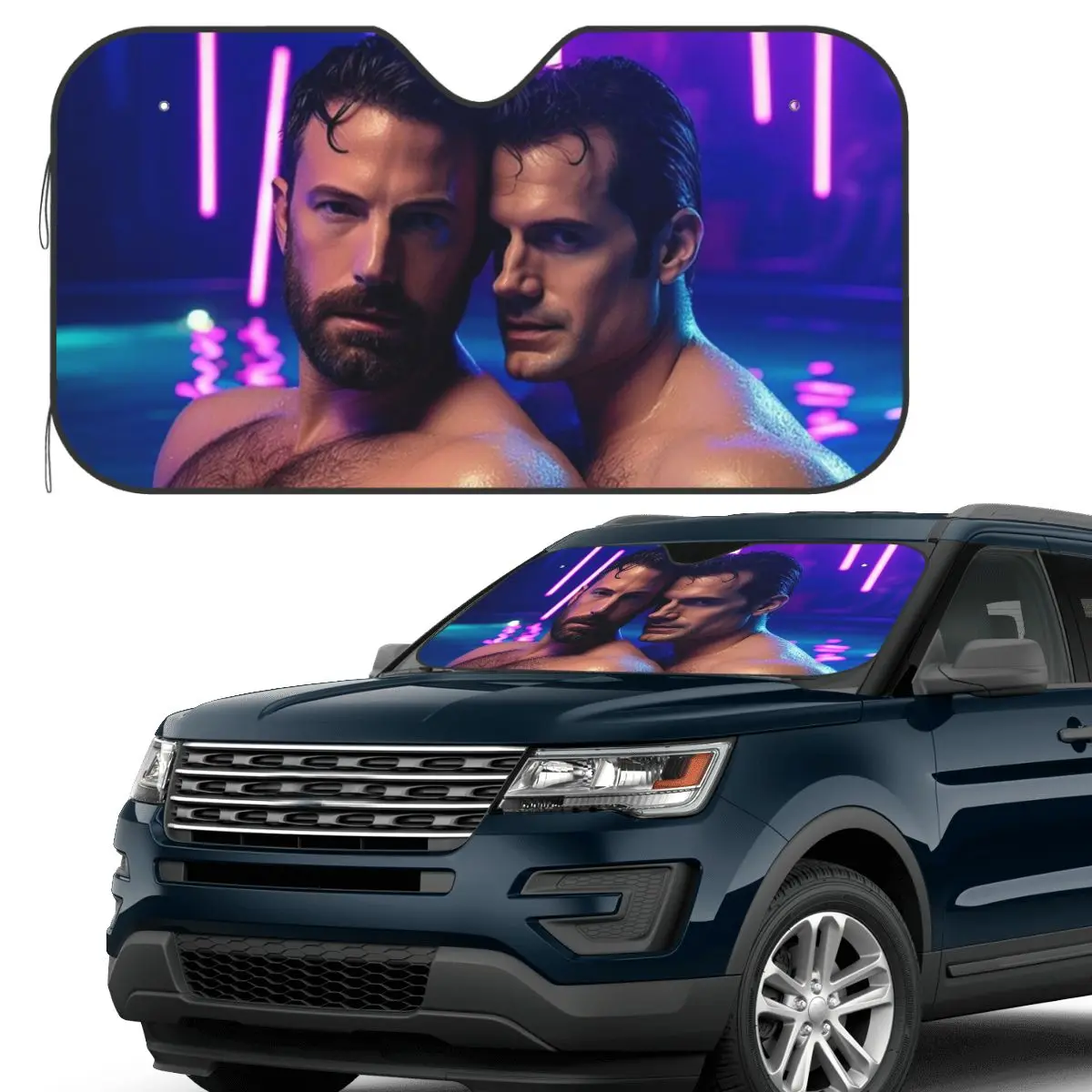 

Ben Affleck And Henry Cavill Sunshade Windscreen Car Front Windshield Window Sun Visor Accessories Covers