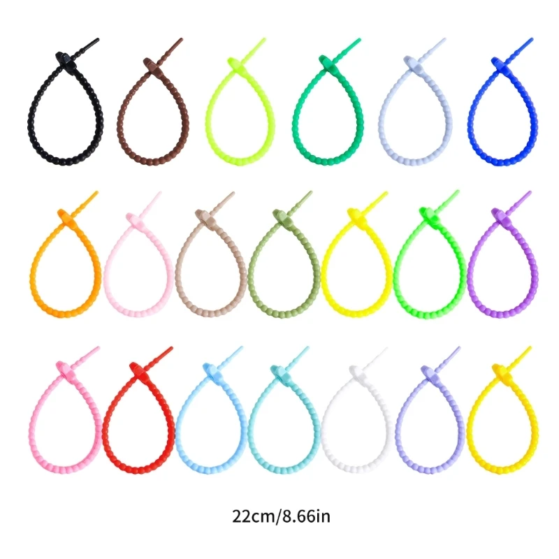 DIY Jewelry Key Chain Self-Locking Lanyard Strap Candy-Colored Five-Pointed Star Silicone Rope 22cm Dress Tags Rope