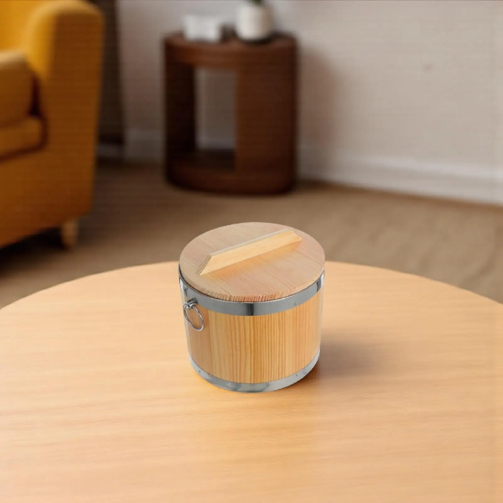 

1Set Wooden Rice Bucket Large Capacity Insulated Container for Home Dining Restaurant Use Wooden Sushi Bowl with Lid Steam Food