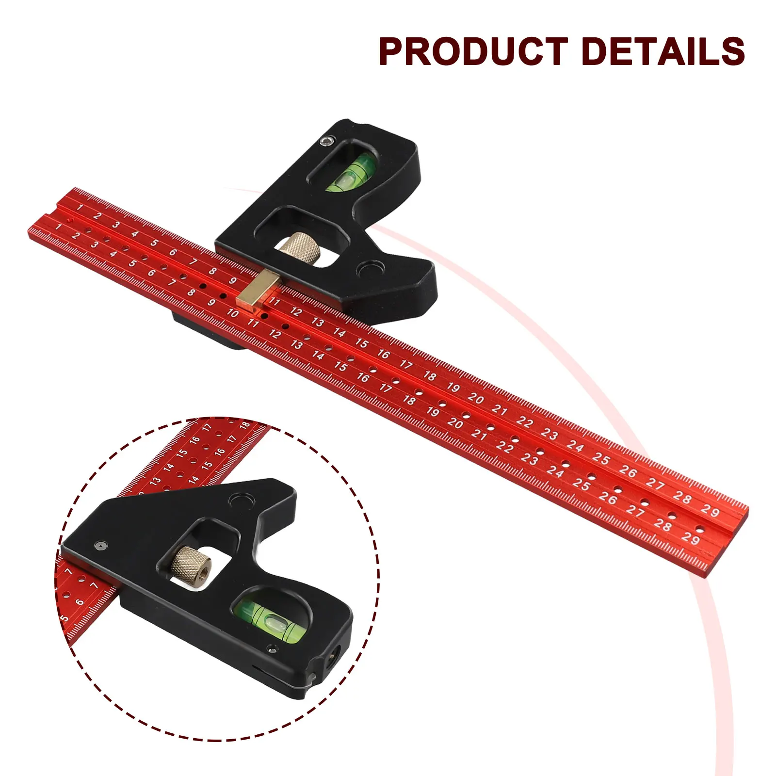 300/400/600mm Stainless Steel Ruler Locator Multifunctional Combination Square Long Movable Square Measuring Gauging Hand Tools