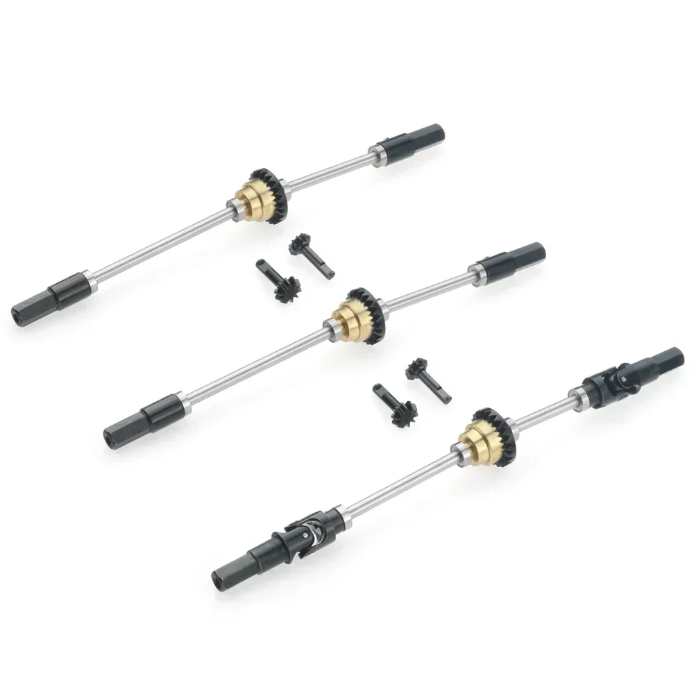 for WPL C14 C24 C34 B14 B24 B16 D12 Metal Differential Front Middle Rear Axle Steel Gear Drive Shaft 1/16 RC Car Upgrade Parts